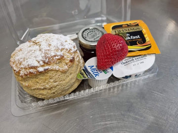 Package 4- Cream Tea “To Go” with a hot beverage of choice £5.95 Per Person (Deposit Payment Only)